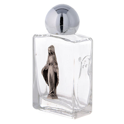 Square holy water bottle with Immaculate Mary 35 ml, in glass (50 pcs PACK) 2