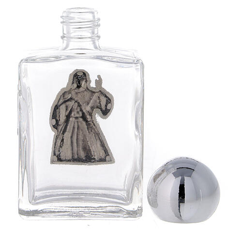 Square holy water bottle with Divine Mercy image 35 ml, in glass (50 pcs PACK) 3