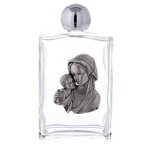 Holy water bottle with Virgin Mary and Baby Jesus 100 ml in glass (25-PIECE box) 1