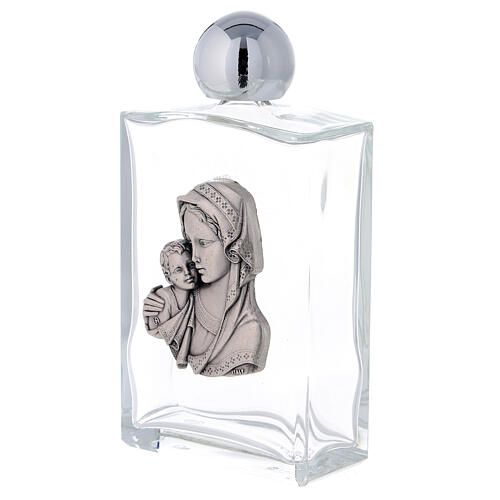 Holy water bottle with Virgin Mary and Baby Jesus 100 ml in glass (25-PIECE box) 2