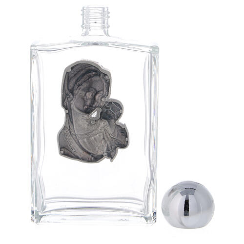 Holy water bottle with Virgin Mary and Baby Jesus 100 ml in glass (25-PIECE box) 3