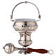 Holy water pot and sprinkler, nickel-plated brass, 30 cm s1