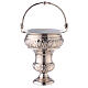 Holy water pot and sprinkler, nickel-plated brass, 30 cm s4