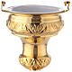 Holy water pot with sprinkler, gold plated brass, 30 cm s2