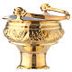 Caldeira para água benta com hissope latão dourado, altura: 30 cm s8