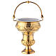 Gold plated Holy water bucket and sprinkle 12 in s3