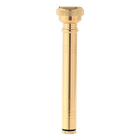 Pocket Holy water sprinkler of 24K gold plated brass
