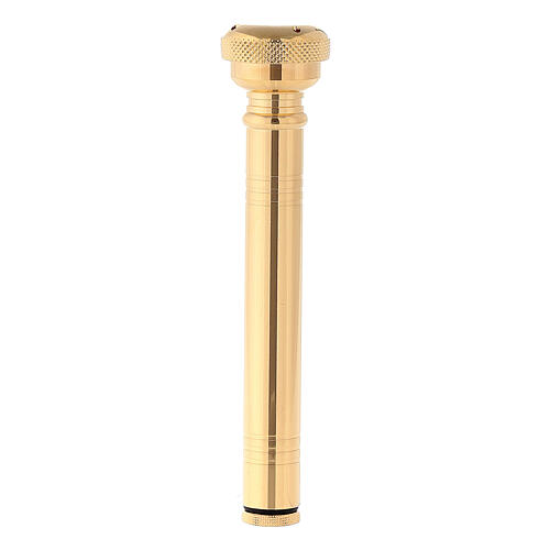 Pocket Holy water sprinkler of 24K gold plated brass 1