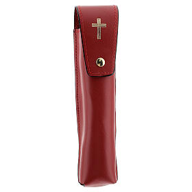 Red leather case for aspergillum 17 cm