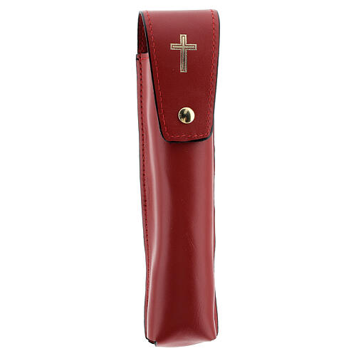 Red leather case for aspergillum 17 cm 1
