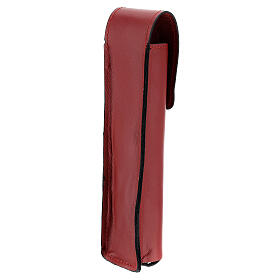 Astuccio porta asperges 17 cm vera pelle rosso