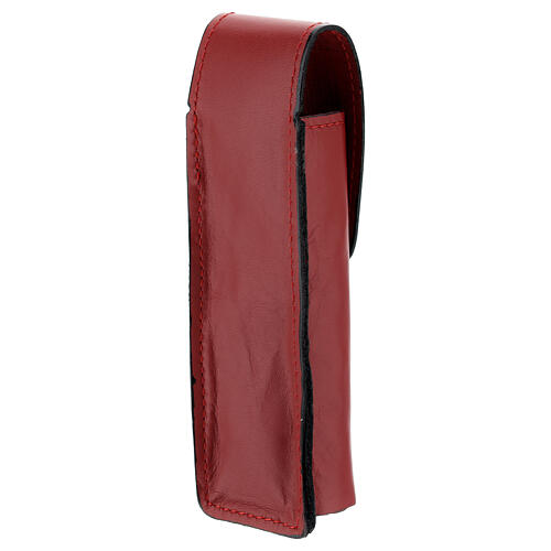 Red leather 13 cm aspergillum case 2