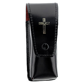 Black leather 9 cm aspergillum case