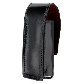 Astuccio porta asperges 9 cm vera pelle nero