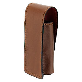 Brown leather 9 cm aspergillum case