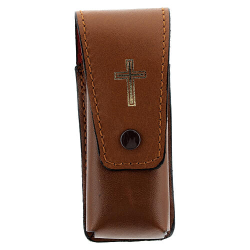 Brown leather 9 cm aspergillum case 1