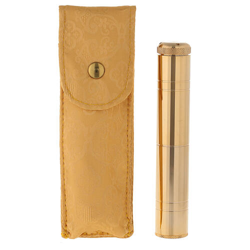 Estojo adamascado amarelo com hissope 20x5x5 cm 2