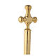 Cross-shaped Holy water sprinkler, golden plated brass, 8 in s2