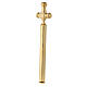Cross-shaped Holy water sprinkler, golden plated brass, 8 in s3