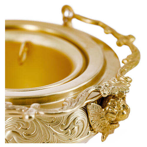 Gothic Holy Water pot, gold plated, d. 6 in 3