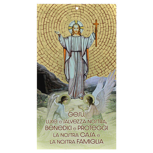 Cartoncino Gesù Risorto benedizione delle famiglie 22X12 cm 1