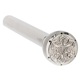 Holy water sprinkler of silver-plated brass, 8 in