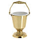 Holy water pot of gold plated brass, 5 in diameter, 10 in height s1