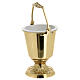 Holy water pot of gold plated brass, 5 in diameter, 10 in height s3