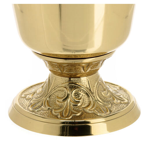 Holy water bucket diameter 12 cm golden brass 24 cm h 2