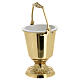 Holy water bucket diameter 12 cm golden brass 24 cm h s3