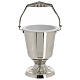 Holy water pot of silver-plated brass, 5 in diameter, 10 in height s1