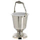 Holy water pot of silver-plated brass, 5 in diameter, 10 in height s3