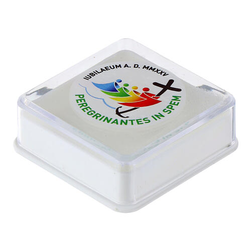 Caja para rosario granos 4 mm con esponja 5x5 cm logotipo Jubileo 2025 3