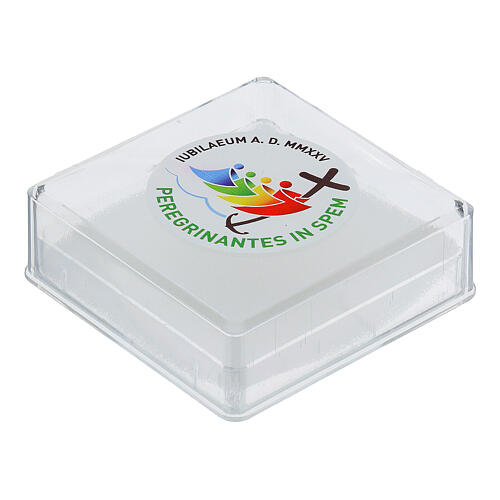 Rosary holder box 7x7 cm Jubilee 2025 4 mm  3