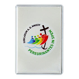 Caja para rosario rectangular logotipo oficial Jubileo 2025 con esponja 2x6 cm