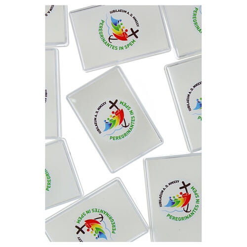 Scatola portarosario rettangolare logo Giubileo 2025 con spugna 2x6 cm 2