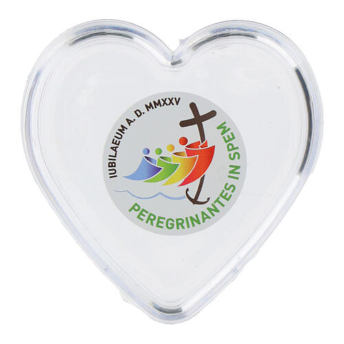 Caja corazón logotipo Jubileo 2025 para rosario 4 mm 1