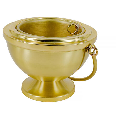 Satin Brass Holy Water Bucket 10 cm 1