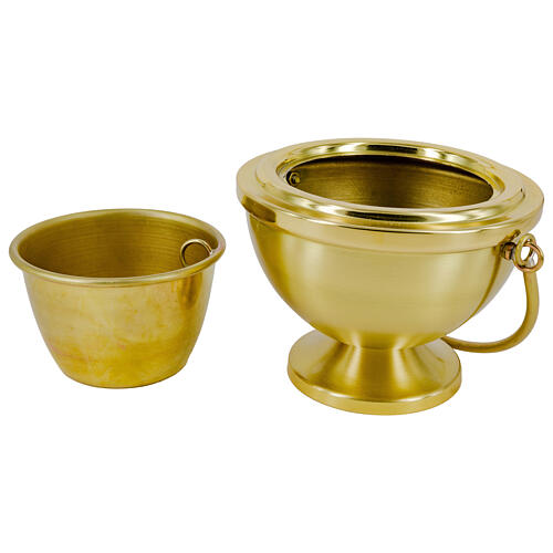 Brass Holy Water Bucket 12 cm Satin Finish 1