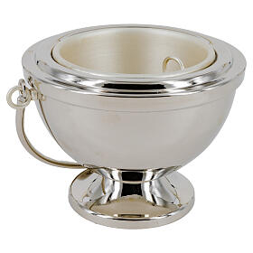 Holy water bucket with nickel-plated smooth finish 14 cm