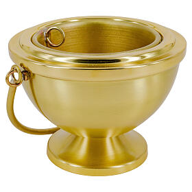 Satin brass bucket, 5.5 in