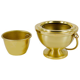 Satin brass bucket, 5.5 in