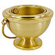 Satin-finished gold brass holy water bucket, 14 cm s1