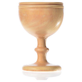 Coquetier en bois d'olivier pour liturgie