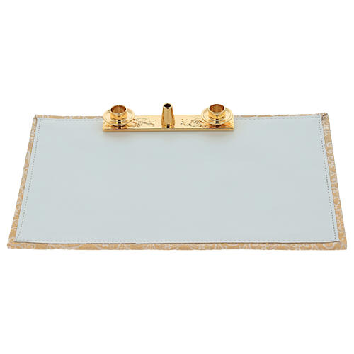 Briefcase for celebration with gold damask satin interior 9