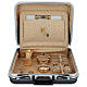 Travel mass kit suitcase with gold damask satin interior s1