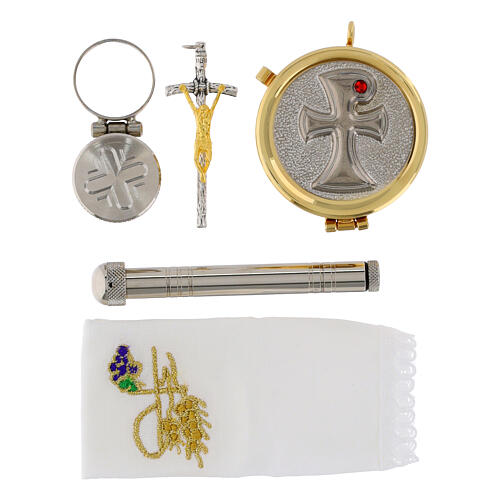 Viaticum set regenerated leather bag with gray satin lining 3