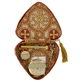 Viaticum bag brocade fabric with Alpha Omega PAX
