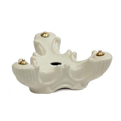 Lampe en porcelaine blanche, trois flammes 1