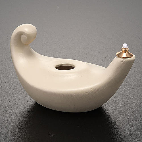 Lâmpada Aladim porcelana marfim pequena 4